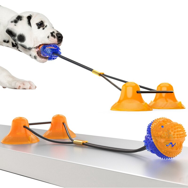 Interactive Pet Toys For Cats Dogs Training Suction Cup Push Ball Toys Elastic Ropes Pet Tooth Cleaning Chewing IQ Exercise New-4